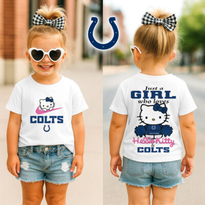 Indianapolis Colts | Premium NFL Football Girl Hello Kitty Fan Kid Shirt