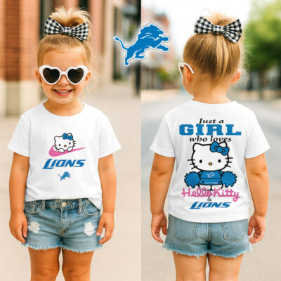 Detroit Lions | Premium NFL Football Girl Hello Kitty Fan Kid Shirt