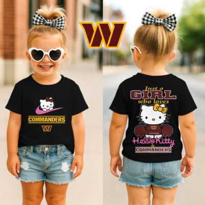 Washington Commanders | Premium NFL Football Girl Hello Kitty Fan Kid Shirt