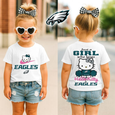 Philadelphia Eagles | Premium NFL Football Girl Hello Kitty Fan Kid Shirt