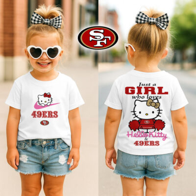 San Francisco 49ers | Premium NFL Football Girl Hello Kitty Fan Kid Shirt