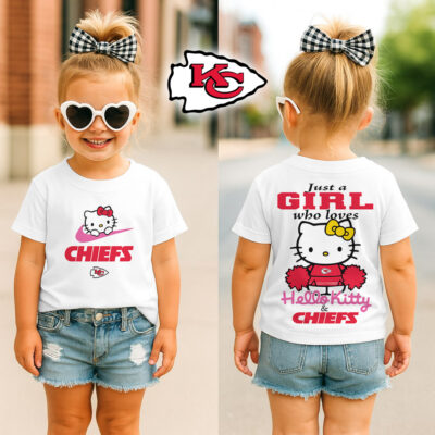 Kansas City Chiefs | Premium NFL Football Girl Hello Kitty Fan Kid Shirt