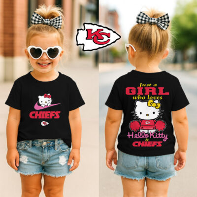 Kansas City Chiefs | Premium NFL Football Girl Hello Kitty Fan Kid Shirt