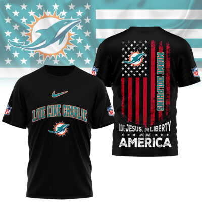 Miami Dolphins | Premium Live Like Charlie Patriotic 3D Shirt