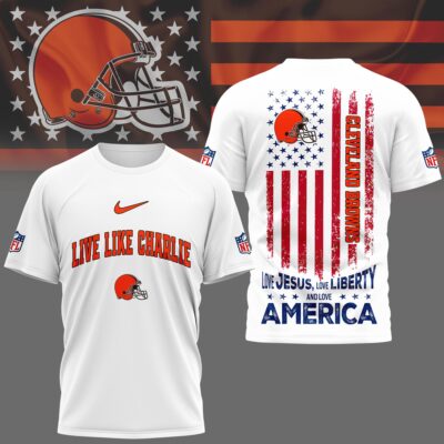 Cleveland Browns | Premium Live Like Charlie Patriotic 3D Shirt