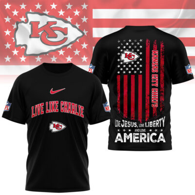 Kansas City Chiefs | Premium Live Like Charlie Patriotic 3D Shirt