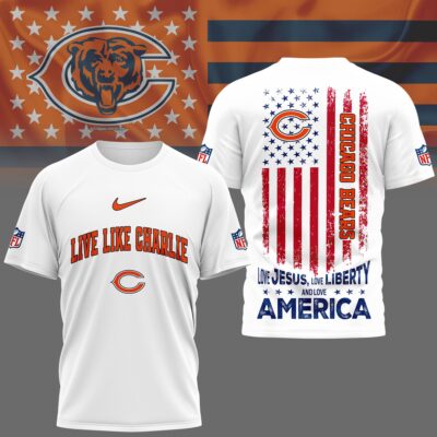 Chicago Bears | Premium Live Like Charlie Patriotic 3D Shirt