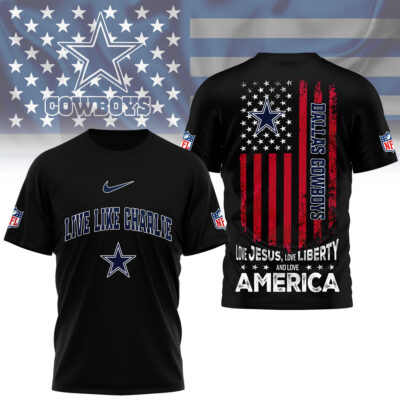 Dallas Cowboys | Premium Live Like Charlie Patriotic 3D Shirt