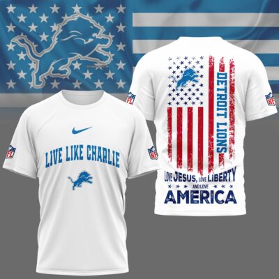 Detroit Lions | Premium Live Like Charlie Patriotic 3D Shirt