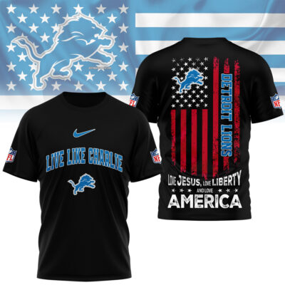Detroit Lions | Premium Live Like Charlie Patriotic 3D Shirt