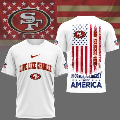 San Francisco 49ers | Premium Live Like Charlie Patriotic 3D Shirt
