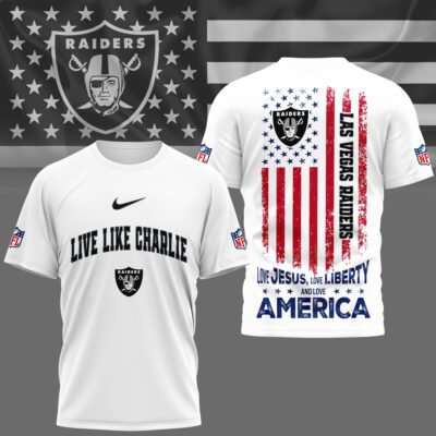 Las Vegas Raiders | Premium Live Like Charlie Patriotic 3D Shirt