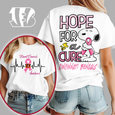 Cincinnati Bengals | Premium NFL Breast Cancer Awareness Snoopy Hope For A Cure Shirt