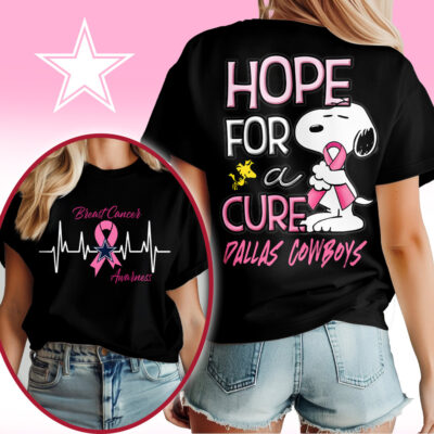 Dallas Cowboys | Premium NFL Breast Cancer Awareness Snoopy Hope For A Cure Shirt