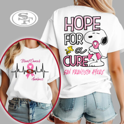 San Francisco 49ers | Premium NFL Breast Cancer Awareness Snoopy Hope For A Cure Shirt