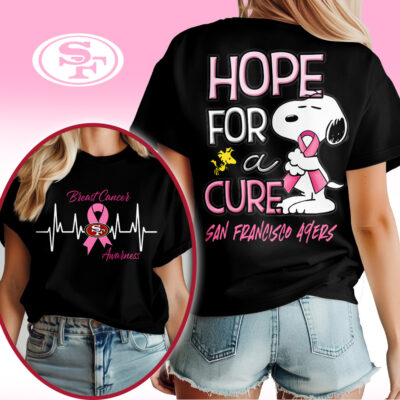 San Francisco 49ers | Premium NFL Breast Cancer Awareness Snoopy Hope For A Cure Shirt