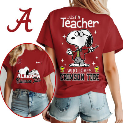 Alabama Crimson Tide | Premium NCAA Snoopy Teacher Appreciation Women Shirt