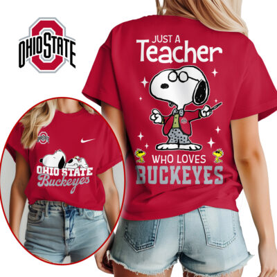 Ohio State Buckeyes | Premium NCAA Snoopy Teacher Appreciation Women Shirt