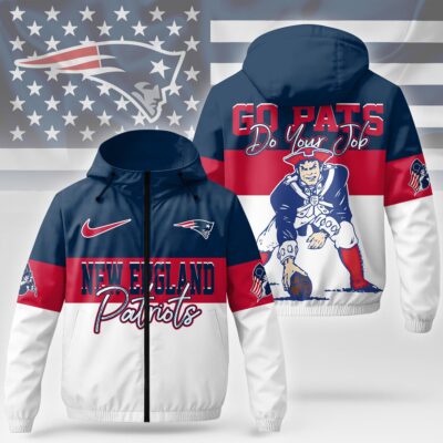 New England Patriots | Premium NFL Fan Pride Windbreaker Jacket - 2XL