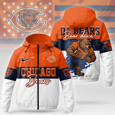 Chicago Bears | Premium NFL Fan Pride Windbreaker Jacket - S