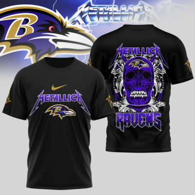Baltimore Ravens | Premium NFL Skull Tshirt - S