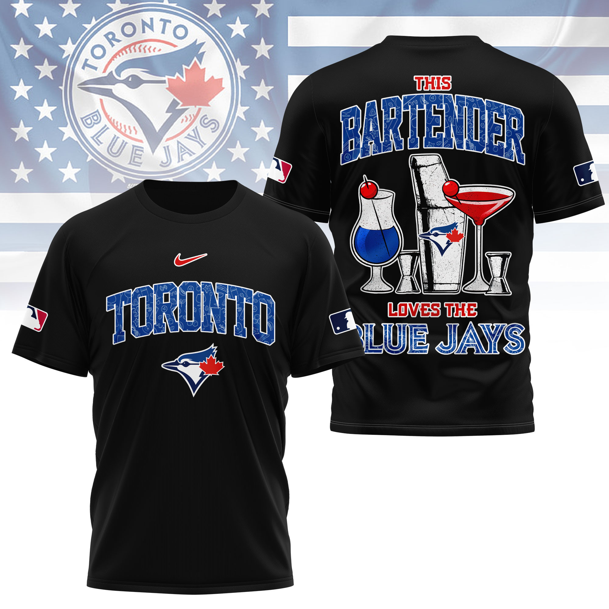 Toronto Blue Jays | Premium MLB Bartender Fan 3D Shirt - Image 2