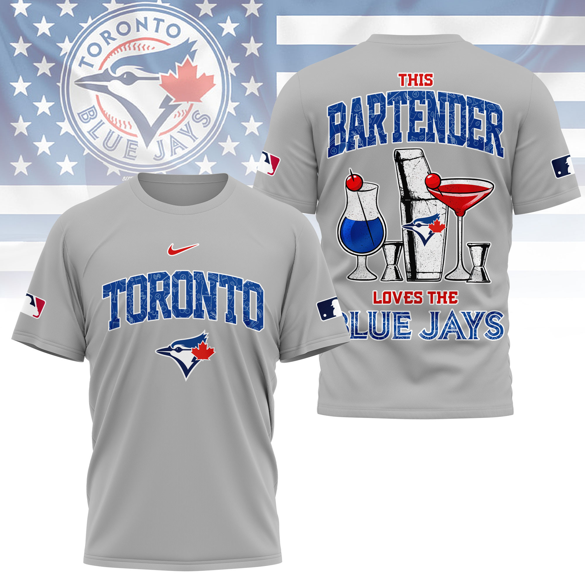 Toronto Blue Jays | Premium MLB Bartender Fan 3D Shirt - Image 3
