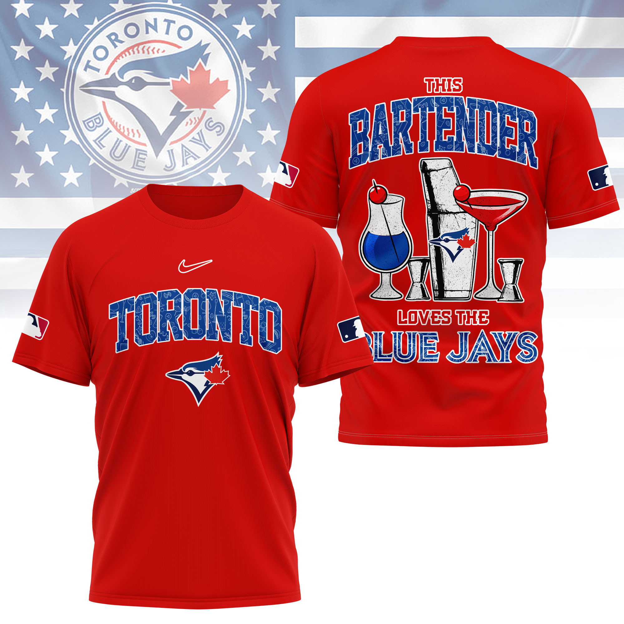 Toronto Blue Jays | Premium MLB Bartender Fan 3D Shirt - Image 4