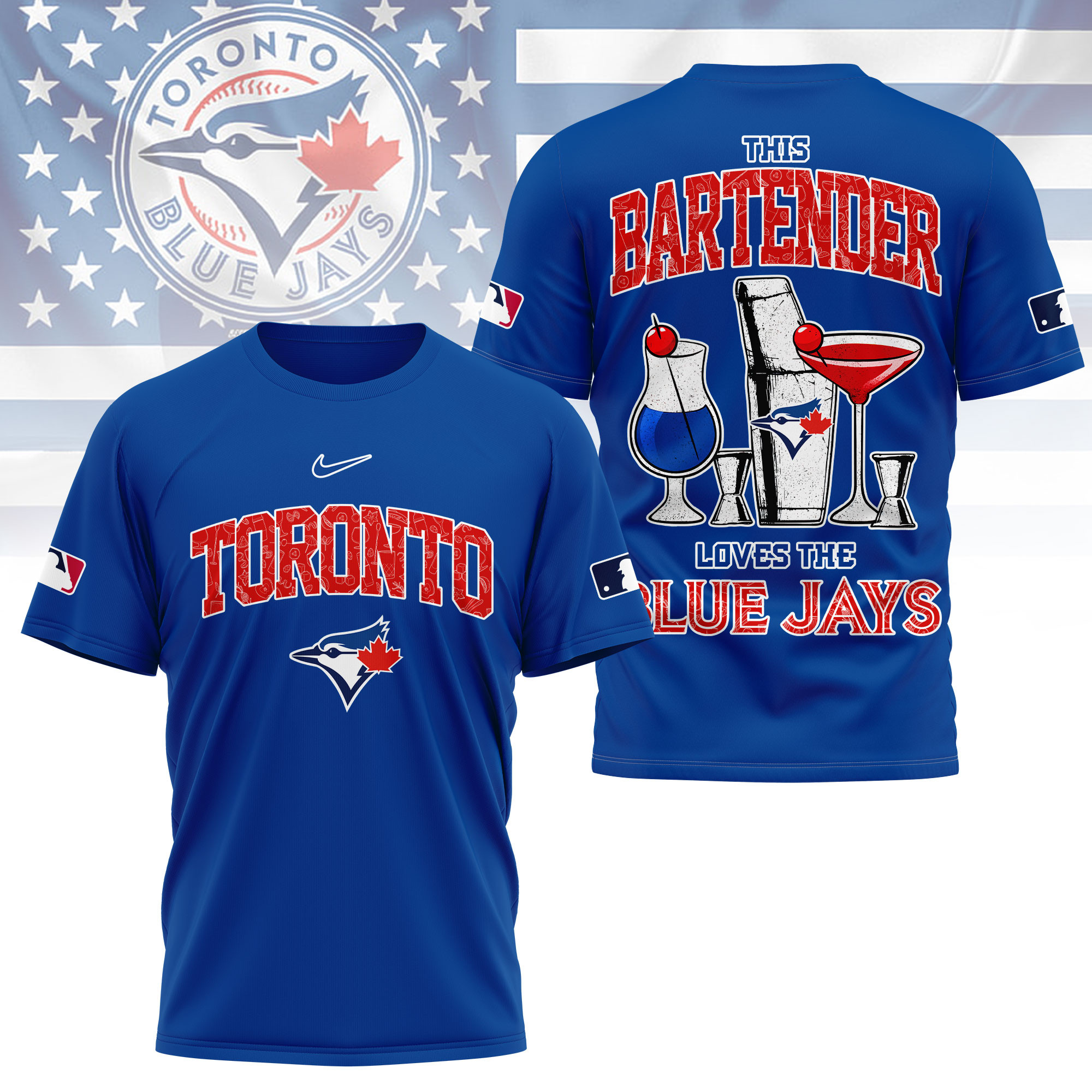 Toronto Blue Jays | Premium MLB Bartender Fan 3D Shirt - Image 5