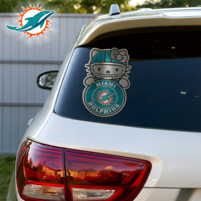 Miami Dolphins | Premium NFL Hello Kitty Car Badge Sticker
