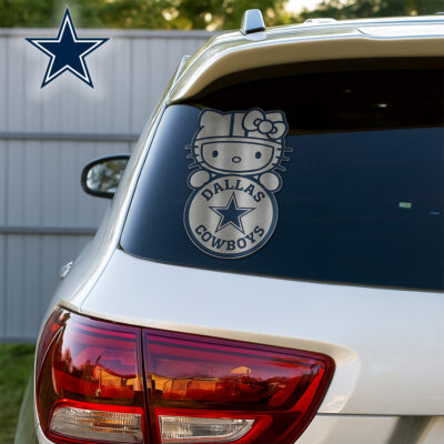Dallas Cowboys | Premium NFL Hello Kitty Car Badge Sticker - 12.7*5.6*0.15cm