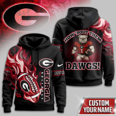 Georgia Bulldogs | Premium NCAA Victory Flame Personalized Hoodie