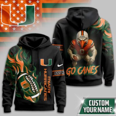 Miami Hurricanes | Premium NCAA Victory Flame Personalized Hoodie