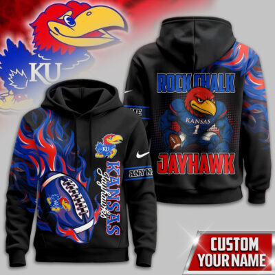 Kansas Jayhawks | Premium NCAA Victory Flame Personalized Hoodie