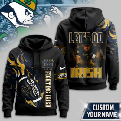 Notre Dame Fighting Irish | Premium NCAA Victory Flame Personalized Hoodie
