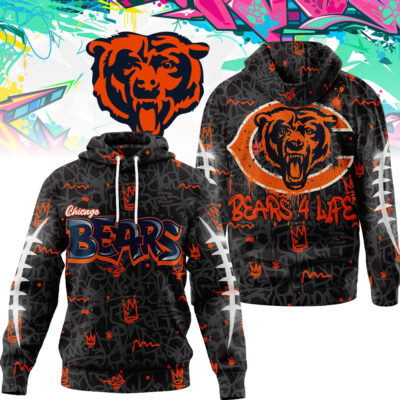 Chicago Bears | Premium NFL Special Graffiti My Team 4 Life Hoodie