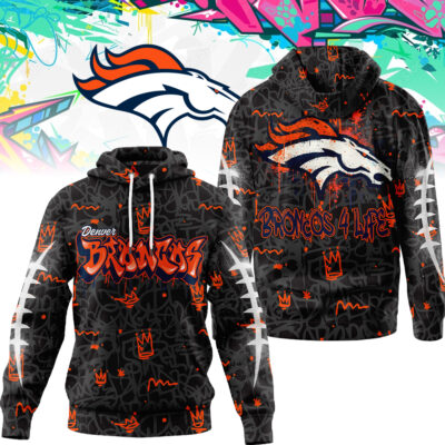 Denver Broncos | Premium NFL Special Graffiti My Team 4 Life Hoodie
