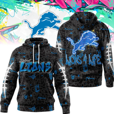 Detroit Lions | Premium NFL Special Graffiti My Team 4 Life Hoodie