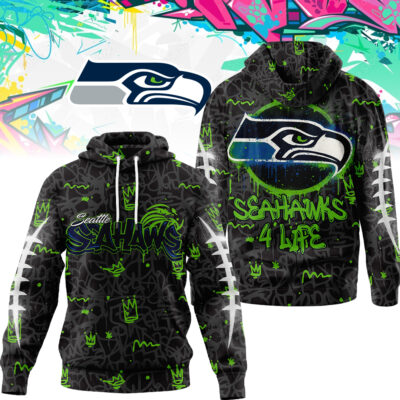 Seattle Seahawks | Premium NFL Special Graffiti My Team 4 Life Hoodie