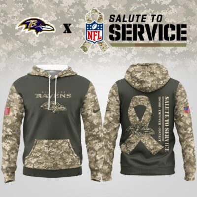 Baltimore Ravens | Premium NFL Salute to Service Hoodie - Camo