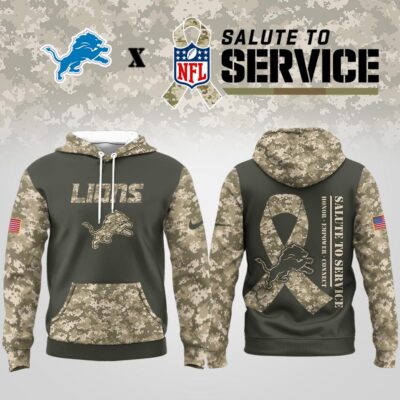 Detroit Lions | Premium NFL Salute to Service Hoodie - Camo