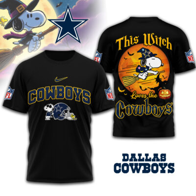 Dallas Cowboys | Premium NFL Snoopy Witch Tshirt - 5XL