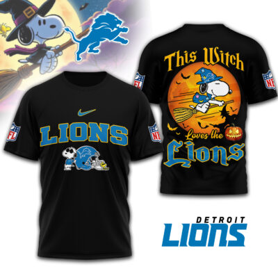 Detroit Lions | Premium NFL Snoopy Witch Tshirt