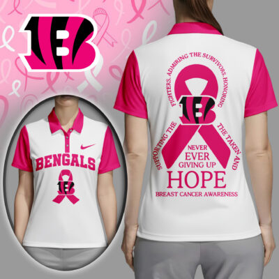 Cincinnati Bengals | Premium NFL Never Ever Giving Up Hope Women Polo Shirt - M