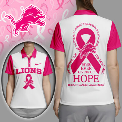 Detroit Lions | Premium NFL Never Ever Giving Up Hope Women Polo Shirt - 4XL