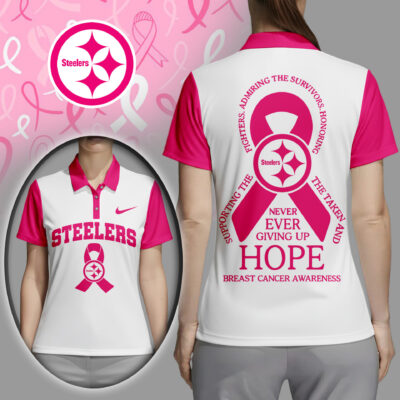 Pittsburgh Steelers | Premium NFL Never Ever Giving Up Hope Women Polo Shirt - L