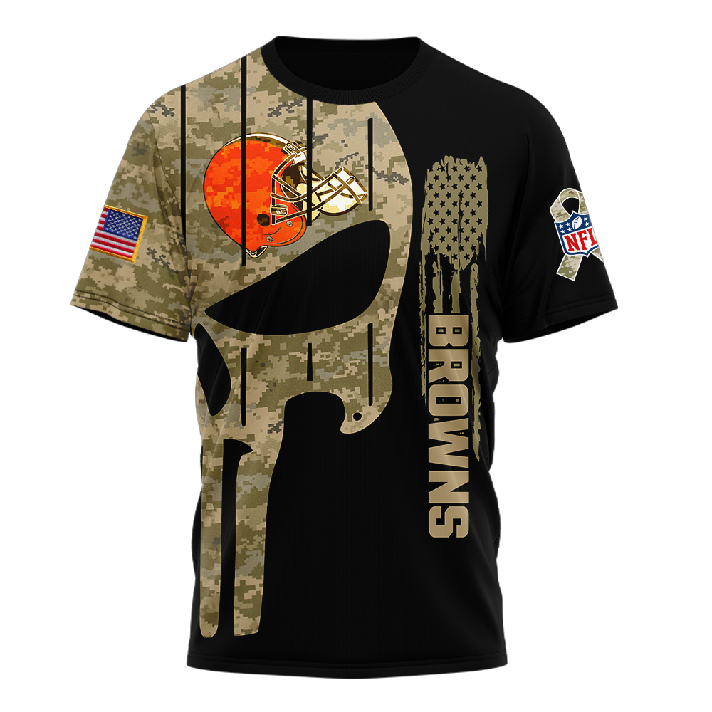 Cleveland Browns | Premium NFL Thank You Veterans 3D Shirt - Image 3