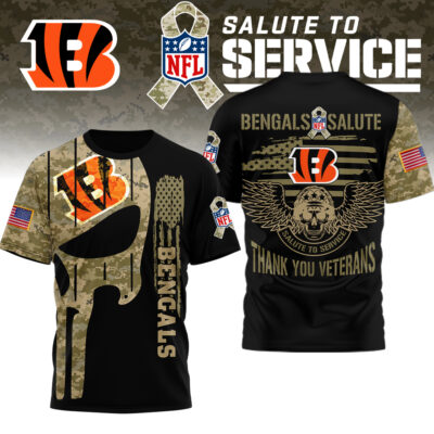 Cincinnati Bengals | Premium NFL Thank You Veterans 3D Shirt