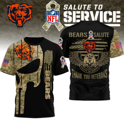 Chicago Bears | Premium NFL Thank You Veterans 3D Shirt
