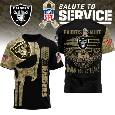 Las Vegas Raiders | Premium NFL Thank You Veterans 3D Shirt